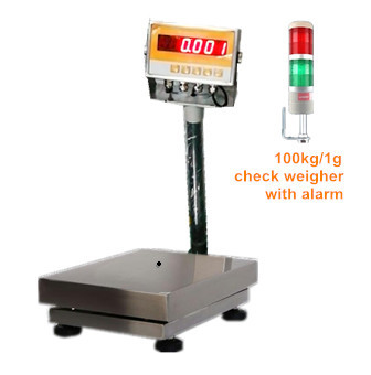 Edelstahl Automatisches Prüfgewicht IN-CWS100-1 100kg 1g RS485 100000 Abteilungen Mit Plattform 300*400mm und LED-Anzeige Alarmlicht